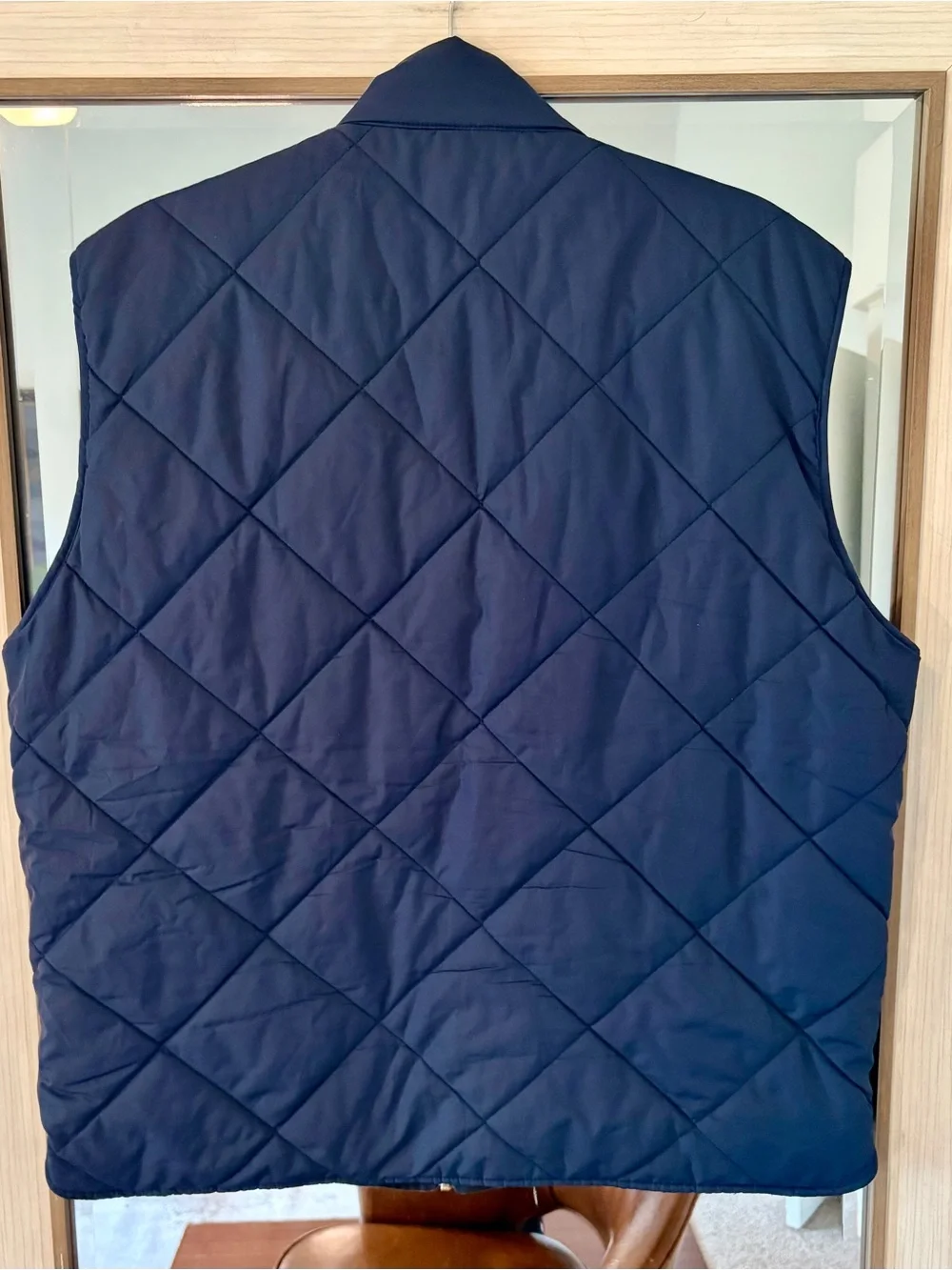 J. Crew Reversible Quilted Vest Men Size XL Pockets Sleeveless Green Blue Tartan